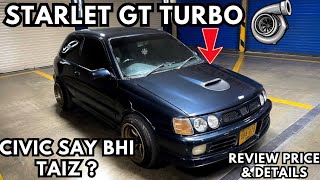 Toyota Starlet GT 1300cc Turbo Charged 😱 Review Price amp Details 🔥 [upl. by Nairot]