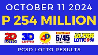 Lotto Result Today 9pm October 11 2024 PCSO [upl. by Jun]