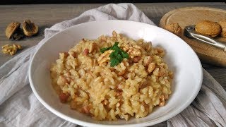 Risotto con noci e pancetta  rice with walnuts and bacon [upl. by Ydde]