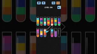 Water Color Sort Level 218 Walkthrough Solution iOSAndroid [upl. by Yllop]