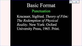 MLA Tutorial 2 Basic Citation Format [upl. by Ained577]