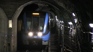 C20 tunnelbanetåg vid Östermalsmtorg Stockholm [upl. by Nolla]