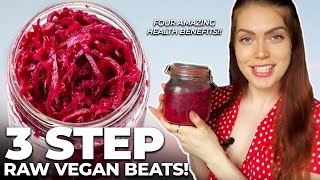 how to ferment beetsraw vegan fermented beet saladonly 3 ingredients [upl. by Ttsepmet]