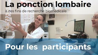 La ponction lombaire à des fins de recherche biomédicale version pour les participants [upl. by Anuahsed]