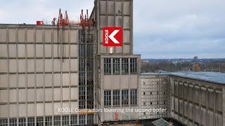 KOOLE Contractors lowering the second boiler at Harculo [upl. by Kitchen]