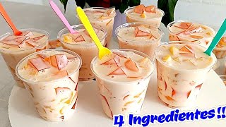 Postre Fácil para Vender Con tan Solo 4 Ingredientes POSTRE FRIOGELATINA DURAZNO CRIS EN LA COCINA [upl. by Navetse]