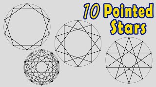 How to Draw Ten Pointed Star 102  103 and 104 [upl. by Anirbes836]