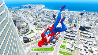 GTA 5 Epic Ragdoll GREEN SPIDERMAN VS RED MINIONVS GREEN HULK Euphoria Physics amp Funny Fails [upl. by Naitsyrk]