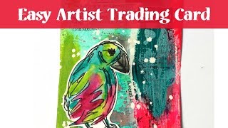 Mixed Media Art Trading Card Tutorial with Distress Ink [upl. by Nomyad]