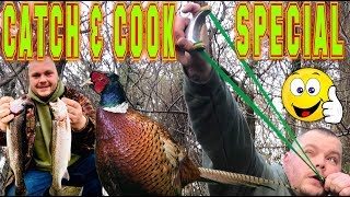 CATCH amp COOK WEEKEND CATAPULT SHOOTING TROUT FISHING HUNTING SURVIVAL BUSHCRAFT [upl. by Ettennod772]