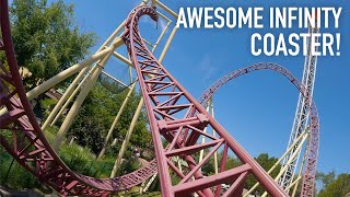 Mystic Front Row POV Walibi RhôneAlps Unique Gerstlauer Infinity Coaster [upl. by Erreipnaej695]