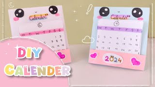 Diy paper calenderTutorial2024 paper calenderdiy paper craftcute paper crafteasy ideas [upl. by Oiramed]