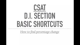 CSAT SERIES FOR UPSC  IAS  Data Interpretation Shortcuts 3 Percentage Change [upl. by Mccormac]