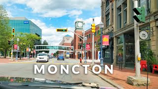 Moncton Downtown Drive 4K  New Brunswick Canada [upl. by Sedlik416]