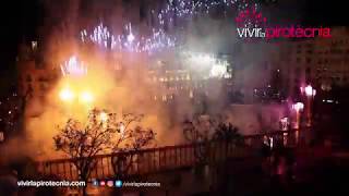 Fallas Valencia 2019 Mascletà Nocturna Sábado 2 Marzo 2019 Pirotecnia del Mediterráeo [upl. by Ivers]