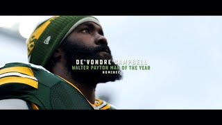 DeVondre Campbell is Packers nominee for Walter Payton Man of the Year [upl. by Notgnilra]