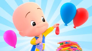 Cuquin’s Colorfull Balloons  Balloon rockets  Cleo amp Cuquin  Kids  Learning [upl. by Ellered]