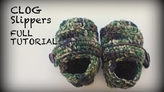 Crochet Clog Slippers Tutorial the full version [upl. by Alfreda]