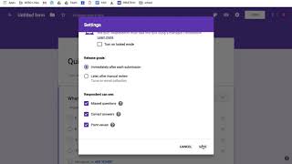 Google Forms Quiz Settings and Answer Key [upl. by Stiruc]