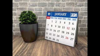 Free Download Printable Yearly Calendar 2024 CDR  123 calendar  2024 design coreldraw [upl. by Horvitz]