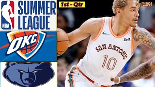 Memphis Grizzlies vs Oklahoma City Thunder FULL GAME  July 102024  NBA Summer League Basketball [upl. by Fital]