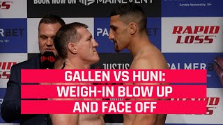 Paul Gallen vs Justis Huni  WeighIn Blow Up amp Face Off [upl. by Cecilius]