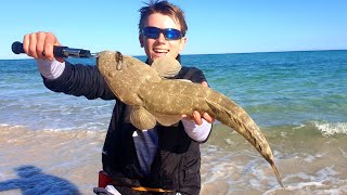 HUGE FLATHEAD vs BREAM GEAR Hervey Bay Flats Fishing [upl. by Parthinia]