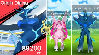 1st time Origin Dialga and Origin Palkia Raids in Pokemon go [upl. by Kylah229]