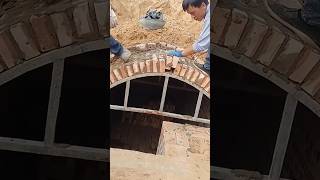 Brick curved arch door construction process [upl. by Lonnard]