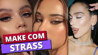 MAQUIAGEM COM STRASS Inspirações de makes ALTA TREND [upl. by Limaj]