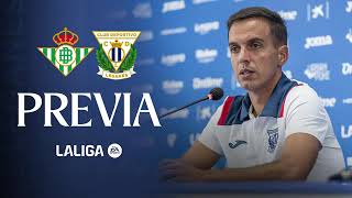 BETIS  LEGANÉS  RUEDA DE PRENSA DEL ENTRENADOR DEL CD LEGANÉS RealBetisLeganés [upl. by Everett]