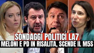 SONDAGGI POLITICI LA7 MELONI E PD IN RISALITA SCENDE IL M5S [upl. by Ulysses]