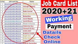 Job Card List Check Online  Nrega job list 202021  Working payment datails check [upl. by Oiralednac]