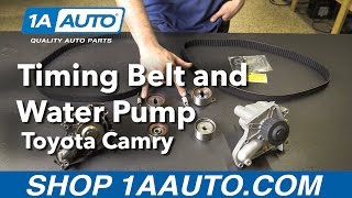 How to Replace Timing Belt and Water Pump 9201 Toyota Camry Sedan [upl. by Nehtanoj650]