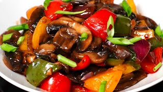 MUSHROOM STIR FRY WITH A DELICIOUS SAUCE  QUICK amp EASY Mushroom Recipe [upl. by Ahsekat]