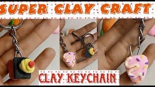 Diy Clay keychain craft  super clay craft easy idea [upl. by Haase396]