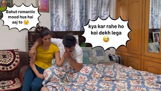 Romantic prank on wife 😘😂  Her reaction😳 Shivam and Babita romantic prank youtube [upl. by Fleur]