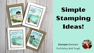 Beach Themed Cards Make All 4 Simple Greeting Cards Fast [upl. by Ky748]