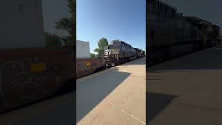 NS intermodal engineer waves out the cab of NS 3679 in ElkhartIN [upl. by Kirk]