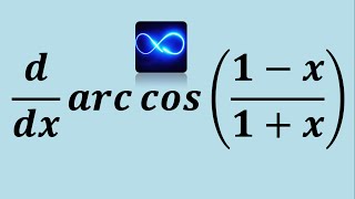 Derivada de arco coseno de una división función trigonométrica inversa regla de cadena [upl. by Tremain]