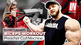 Biceps Workout Using Preacher Curl Machine  Best Biceps Exercises for Beginners with Hunter Labrada [upl. by Fernand]