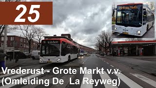 HTM lijn 25 Vrederust  Grote Markt vv  Omleiding  HTM 1085  2023 [upl. by Llerrehs]