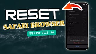 How to Reset Safari Browser on iPhone iOS 18 [upl. by Odnarb]