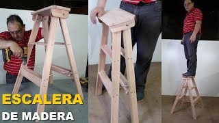 ESCALERA PLEGABLE DE MADERA FÁCIL PASO A PASO  TUTORIAL  Wooden Stairs [upl. by Ladonna]