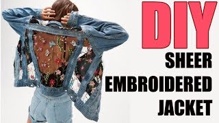 DIY How To Make SHEER FLORAL Embroidery Jacket By Orly Shani [upl. by Saunders982]