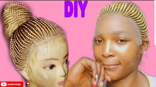 DIY MOST REALISTIC Braided Ponytail wig with expression No Frontal No Lace  Cornrow chrishairpire [upl. by Coulson]