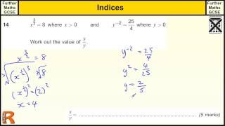 Indices Tricky GCSE Further Maths revision Exam paper practice amp help [upl. by Lennaj543]