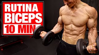 Rutina de BICEPS EN CASA  10 Minutos SETS Y REPS INCLUIDAS [upl. by Marienthal]