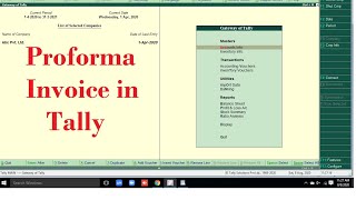 How to Create Proforma invoice Estimate Bill in Tally [upl. by Winne]