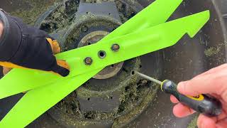 How to change the dual mulching blades on Ego LM2135SP lawn mower [upl. by Erdrich261]